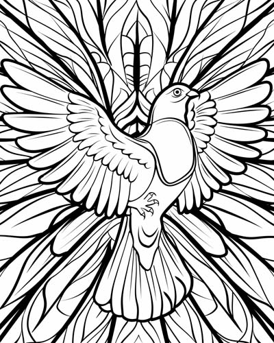 coloring page of a dove