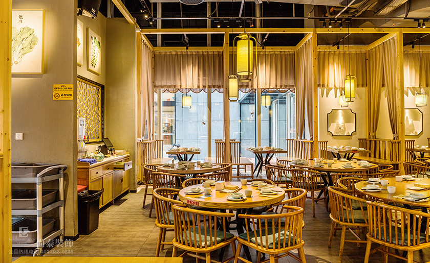 中式餐饮装修实景图-一树芙蓉