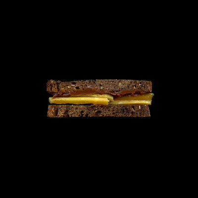 Apple butter, aged Gouda, on pumpernickel