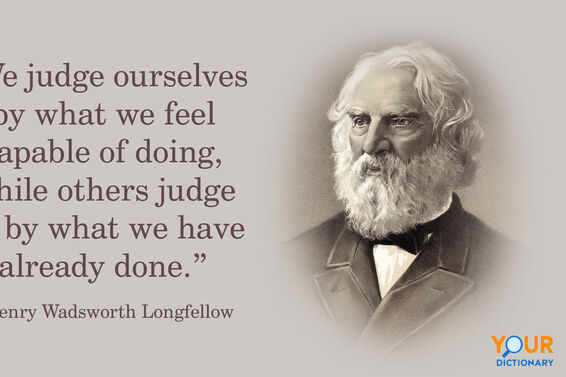Portrait Of Henry Wadsworth Longfellow With Quote