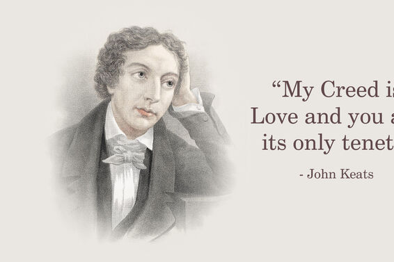 Portrait Of John Keats With Quote