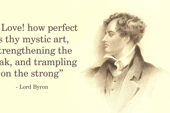 Portrait Of Lord Byron With Quote