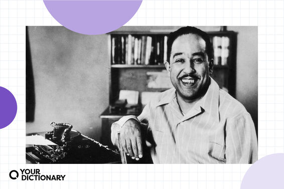 portrait of Langston Hughes in 1945