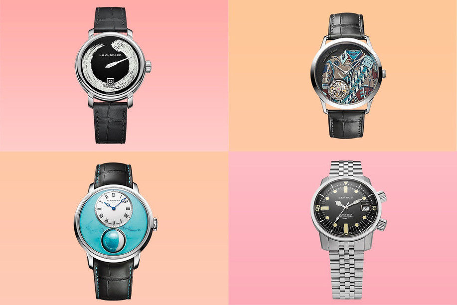 With the festive season approaching, here are four models likely to put a little glitter in the eyes of enthusiasts. (Photos: Arnold & Son, Chopard, Hermès, Benrus)
