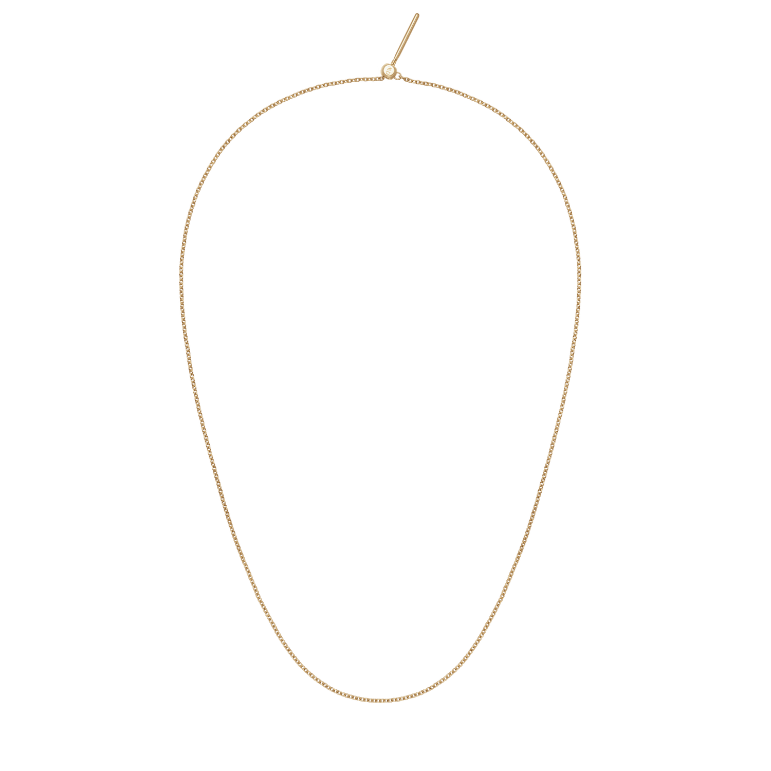 Gold PVD-plated stainless steel chain necklace featuring classic oval links and an adjustable sliding clasp, designed for adding charms and customising the fit.