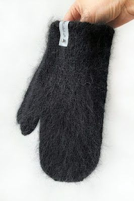 Черные варежки из мохера Зимние женские рукавички Черные варежки Зимние женские рукавички