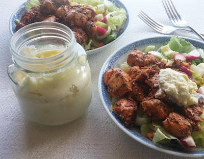 Toum - Lebanese Garlic Sauce on Grilled Chicken Salad Toum - Lebanese Garlic Sauce on Grilled Chicken Salad