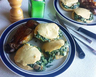 Cream Puff Potatoes with Creamed Spinach Cream Puff Potatoes with Creamed Spinach