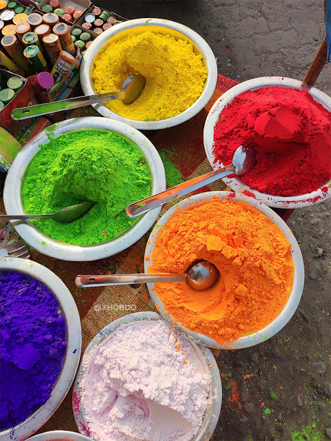 Street Vendor Selling Colour Powders on the Occasion on Holi-Festival of Colours Street Vendor Selling Colour Powders on the Occasion on Holi-Festival of Colours, holi, Happy Holi, 2026, xhobdo, abhayapuri, assam