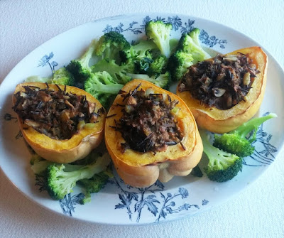 Acorn Squash with Wild Rice & Mushroom Stuffing Acorn Squash with Wild Rice & Mushroom Stuffing