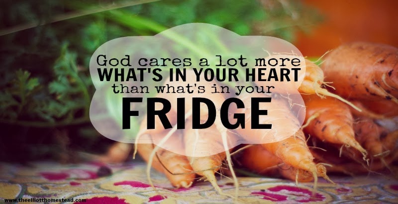 http://theelliotthomestead.com/2014/01/god-cares-a-lot-more-whats-in-your-heart-than-whats-in-your-fridge/