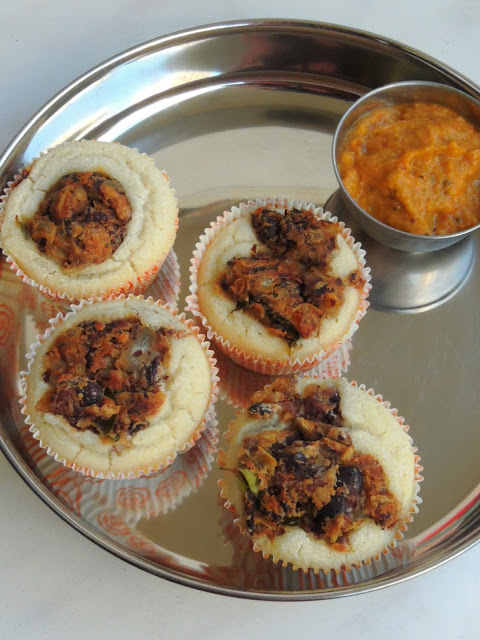 Idli Muffins with Rajma Masala, Desi Muffins Idli Muffins with Rajma Masala, Desi Muffins