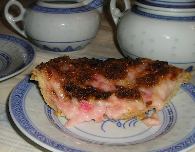 Sour Cream Rhubarb Crumble Pie