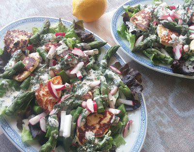 Asparagus, Radish, & Halloumi Salad with Dill Dressing Asparagus, Radish, & Halloumi Salad with Dill Dressing