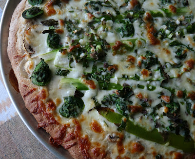 Pizza with Asparagus Fiddleheads Mushrooms and Ramps Pizza with Asparagus Fiddleheads Mushrooms and Ramps
