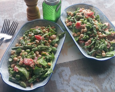 Smoked Trout, Asparagus, & Chick Pea Salad Smoked Trout, Asparagus, & Chick Pea Salad