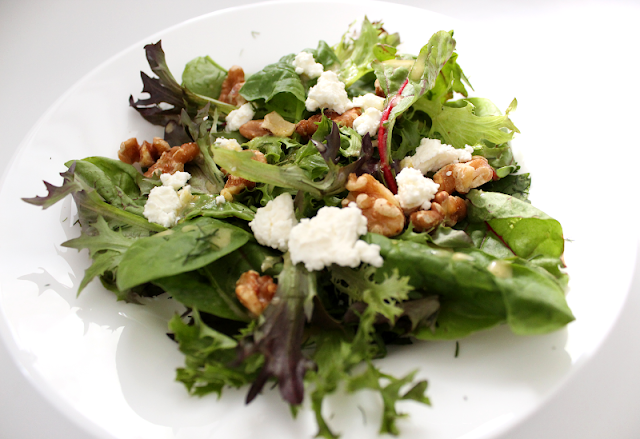 Mixed Greens and Herb Salad with Goat Cheese