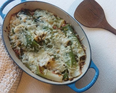 Leeks Stuffed with Ham, Cheese, & Mushrooms Leeks Stuffed with Ham, Cheese, & Mushrooms