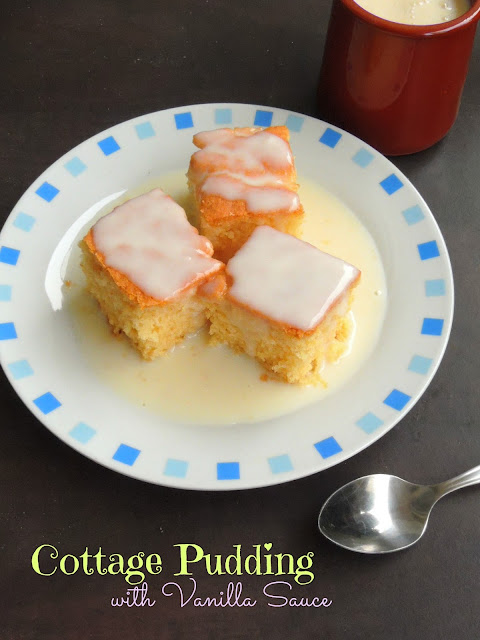 Cottage pudding with Vanilla sauce Cottage pudding with Vanilla sauce