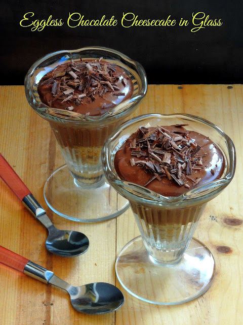 Eggless Chocolate Cheesecake in Glass Eggless Chocolate Cheesecake in Glass