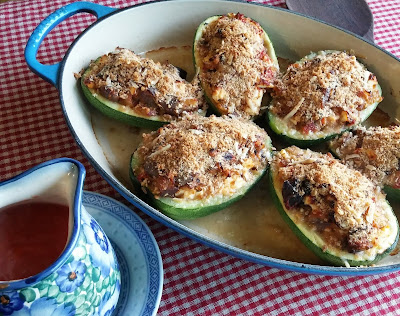 Zucchini Stuffed with Ratatouille & Feta Zucchini Stuffed with Ratatouille & Feta