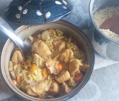 Braised Fried Tofu Puffs with Cabbage Braised Fried Tofu Puffs with Cabbage