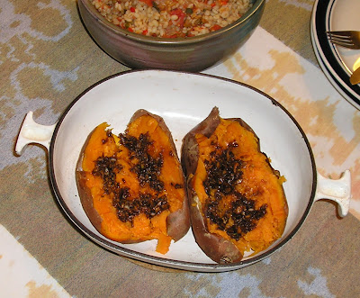 Sweet Potatoes with a Spicy Ginger Garlic Sauce