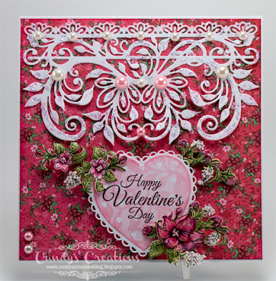 Candy Slabaugh creates a #ValentineCard featuring #HeartfeltCreations #ArtGlitter #Want2Scrap #Prills #Clearsnap #ImagineCrafts