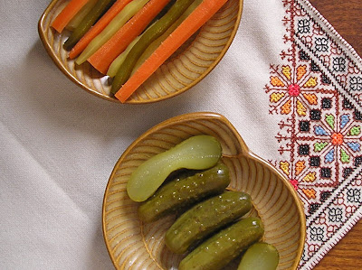 Dill Pickles - Cucumbers, Beans and Carrots