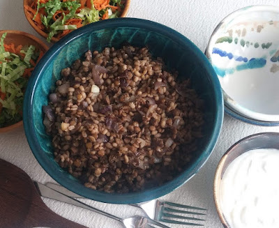 Barley Mujadara with Garlic Yogurt Barley Mujadara with Garlic Yogurt