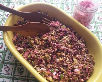Pickled Onion & Lentil Salad with Beet, Feta, Nuts & Cabbage Pickled Onion & Lentil Salad with Beet, Feta, Nuts & Cabbage