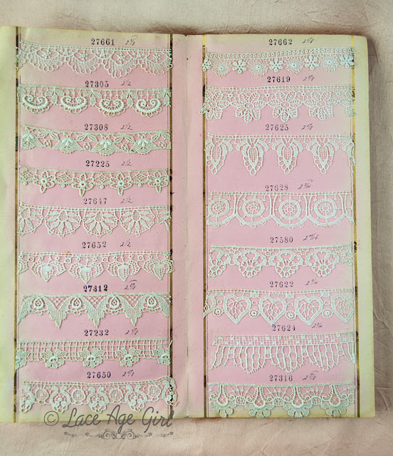 Vintage lace sample book by Jesse Rowan http://lace-age-girl.blogspot.com/2018/06/vintage-lace-sample-book.html