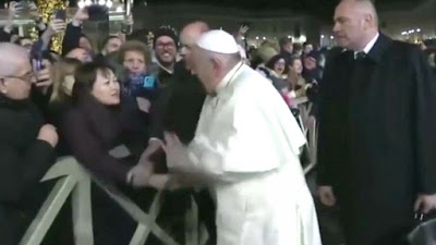 Pope slapping girl