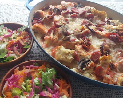 Pizza Strata Pizza Strata with Salads