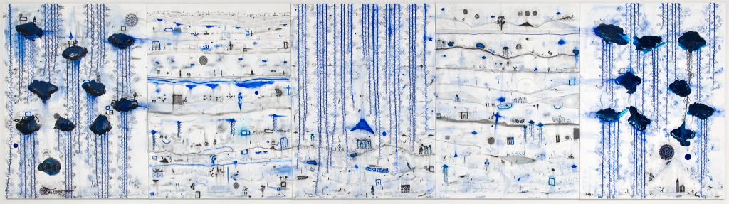 <p><strong>John Pule</strong><br />
<em>Kehe tau hauaga foou (To all new arrivals) </em>2007<br />
Auckland Art Gallery Toi o Tāmaki, gift of the Patrons, 2007</p>