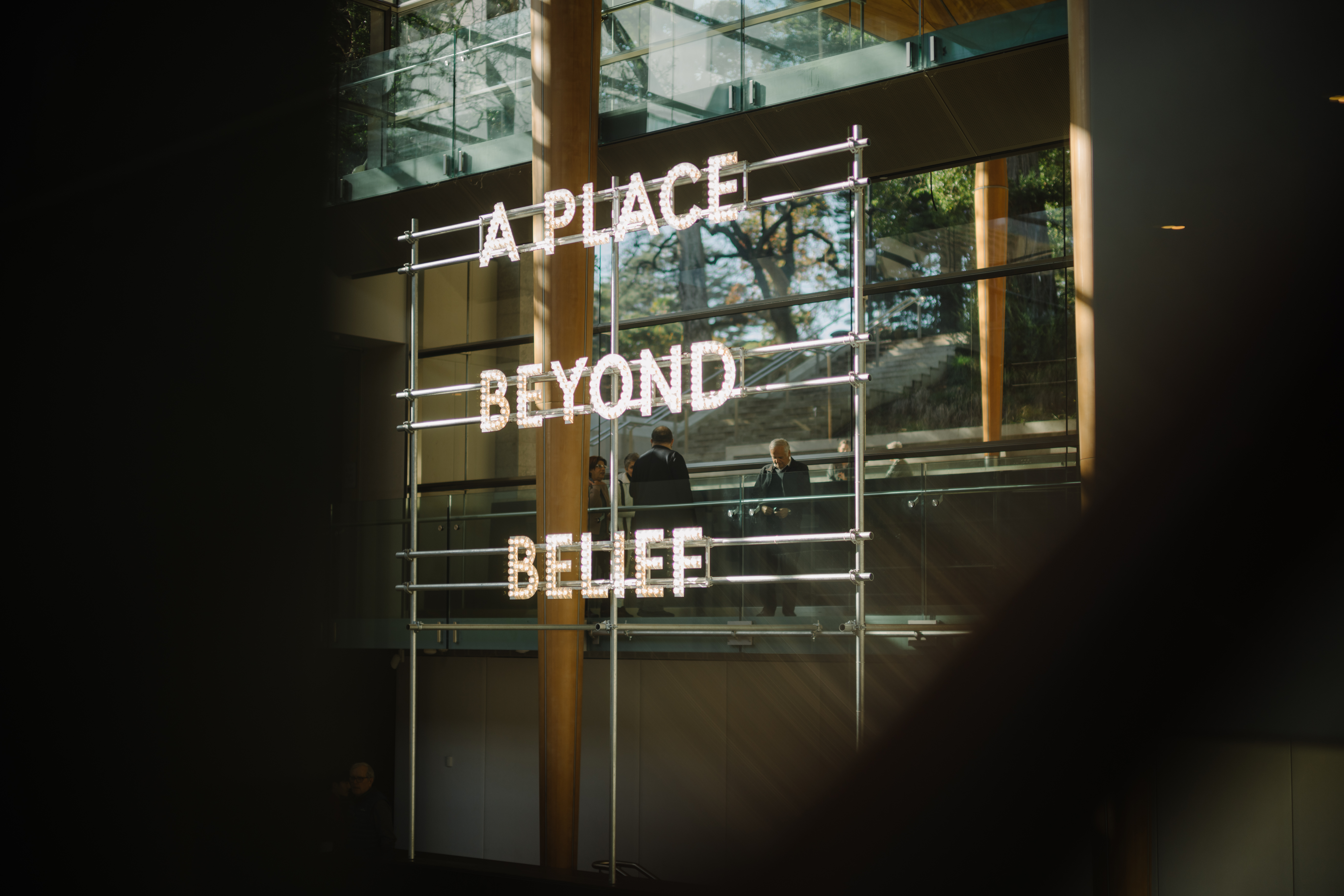 <p>Nathan Coley, <em>A Place Beyond Belief,</em> 2019, (installation detail). Auckland Art Gallery Toi o Tāmaki, gift of the Auckland Contemporary Art Trust.</p>