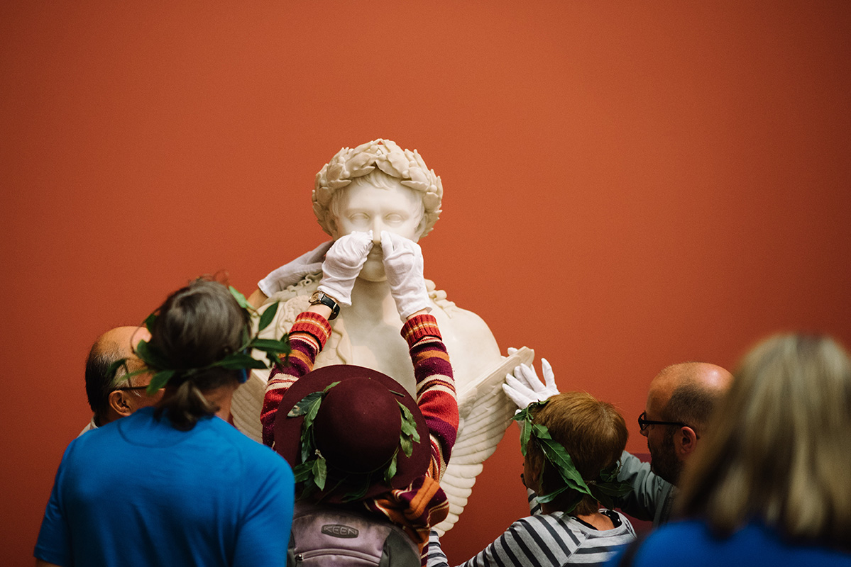 <p>Members of the Blind Foundation during a visit in 2015</p>
