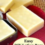 lotion bars against red background