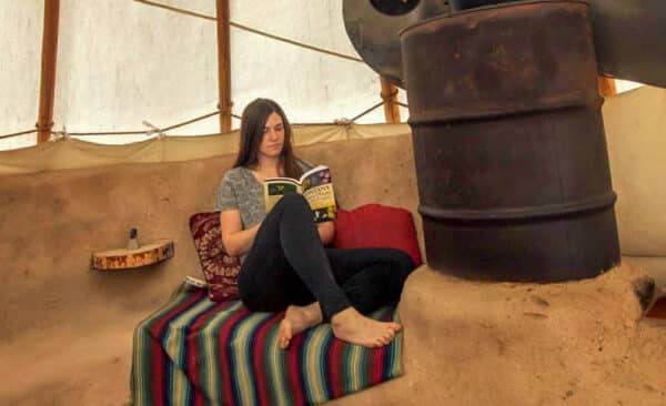 cozy DIY rocket mass heater