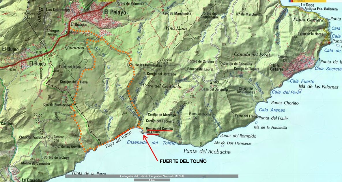 Mapa para llegar al Tolmo
