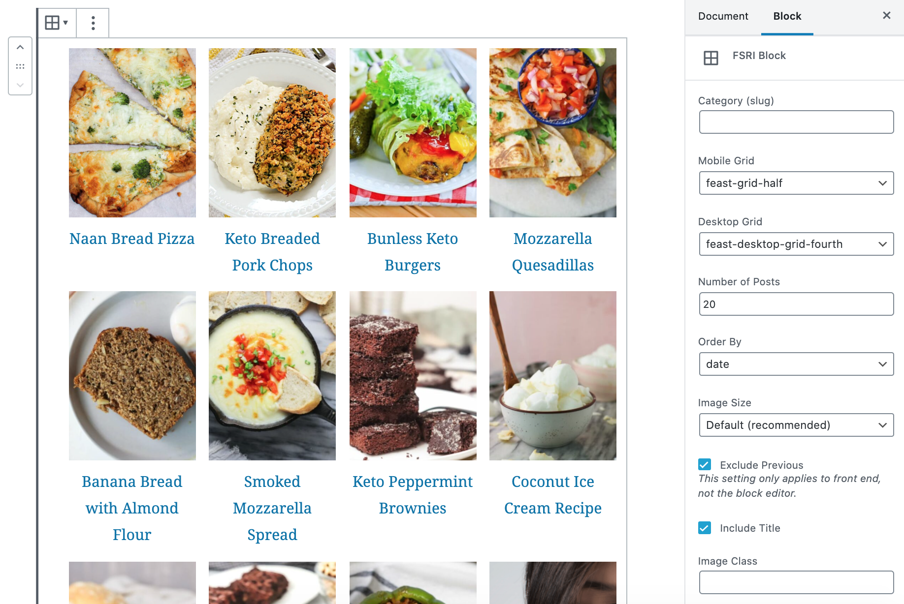 fsri block with a limit of 20 posts