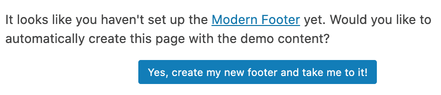 button to create the modern footer