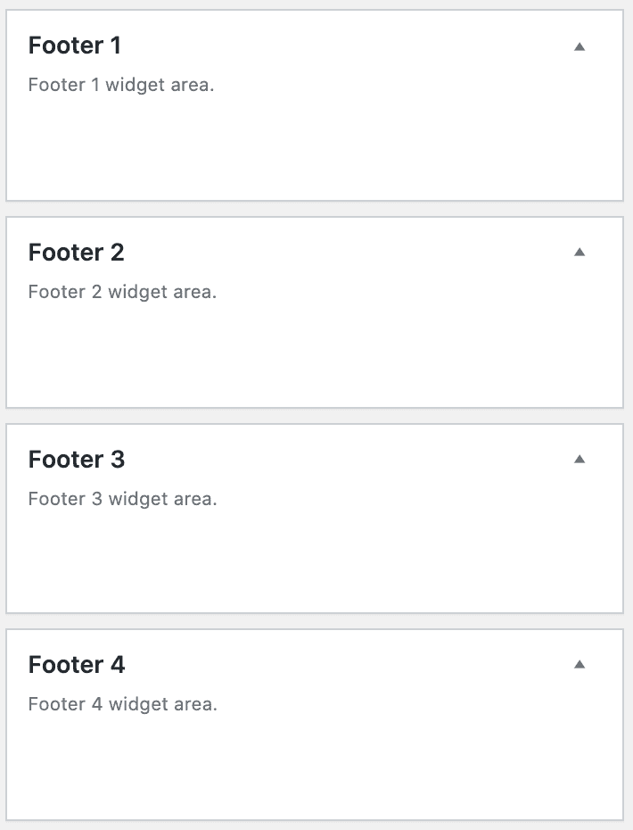 blank footer widgets area
