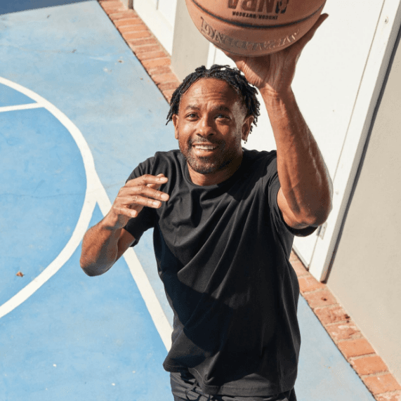 Athlete winning a race