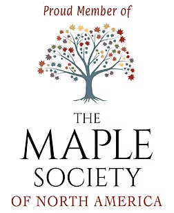 Tree logo and text stating membership in The Maple Society of North America