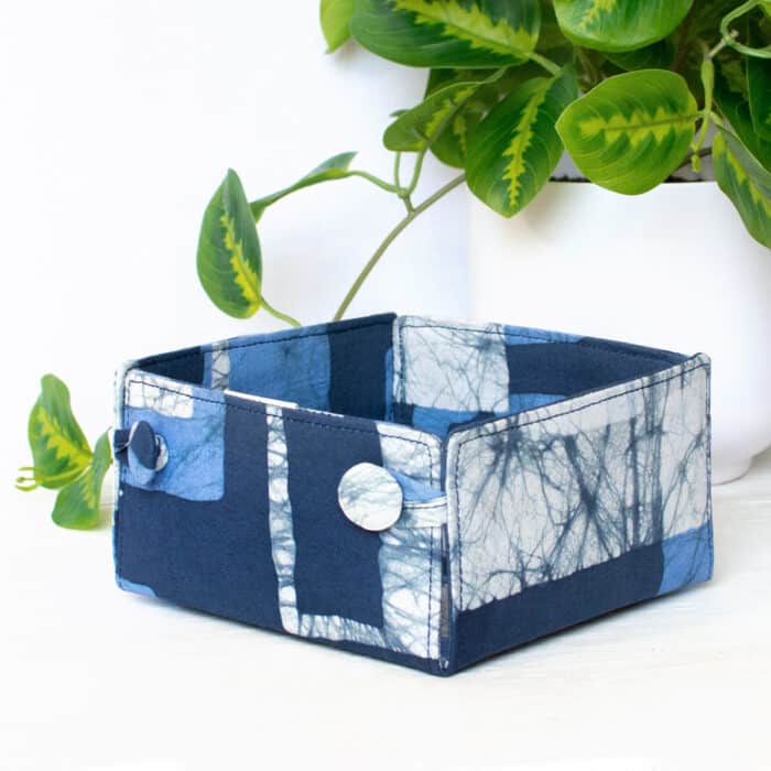 Button Basket Mini: Blocks - Navy-Organic
