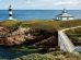 Faro de la isla Pancha en Ribadeo en Galicia