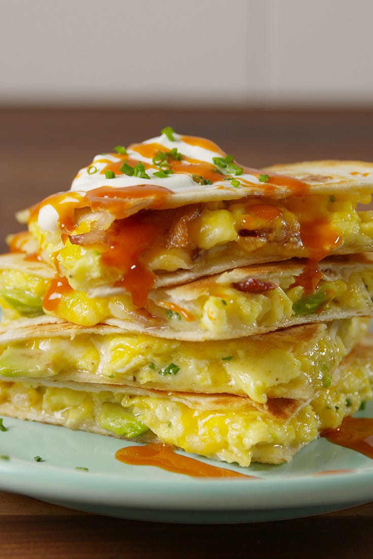 Loaded Breakfast Quesadilla Vertical loaded breakfast quesadilla vertical