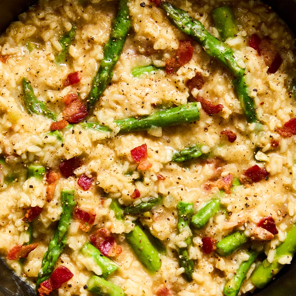 Creamy Asparagus Bacon Risotto