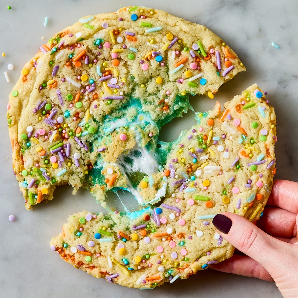 3-Ingredient Peeps Cookies sugar cookies covered in sprinkles with a peeps filling